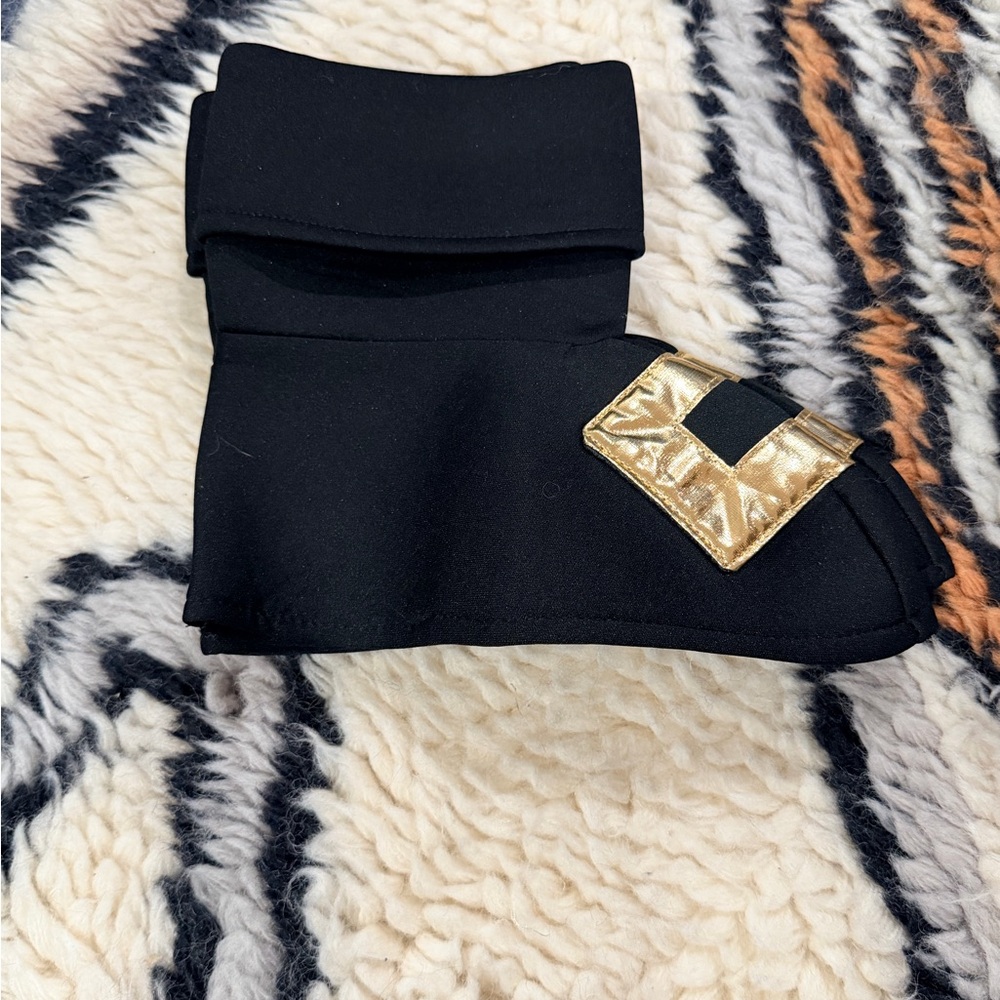 Kids black n gold pirate boot cover